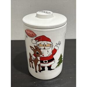 Rudolph the Red-Nosed Reindeer Ceramic Christmas Canister Cookie Jar Zrike Brand